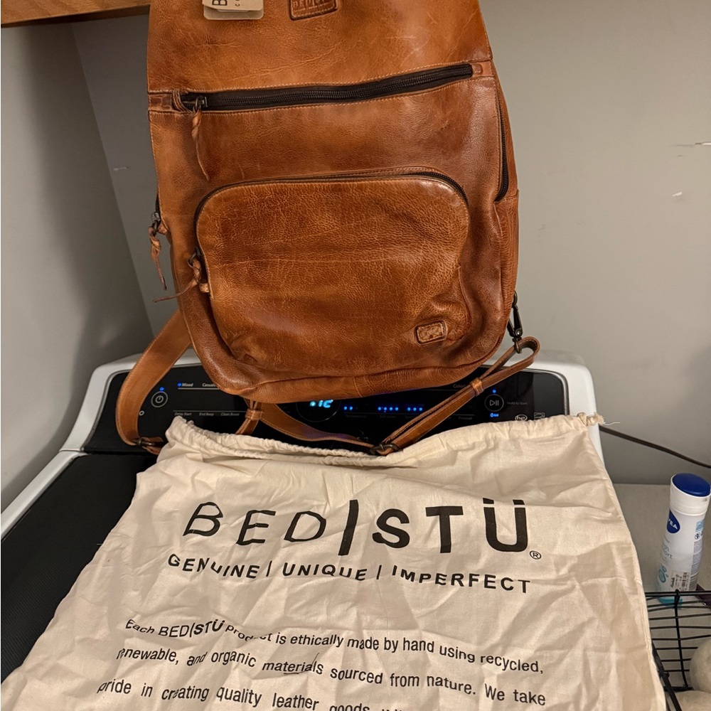 Bed Stu Brown Leather Backpack BedStu - Lafe Leather Backpack - Picture 6 of 7